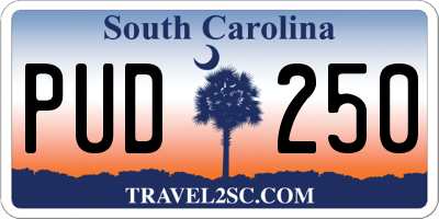 SC license plate PUD250