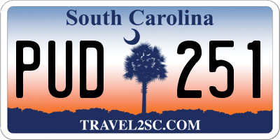 SC license plate PUD251