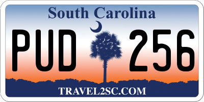 SC license plate PUD256