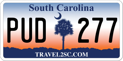 SC license plate PUD277