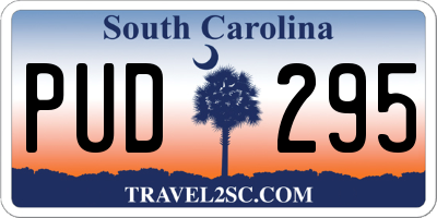 SC license plate PUD295