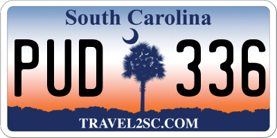 SC license plate PUD336