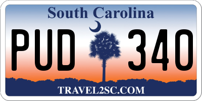 SC license plate PUD340
