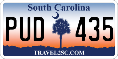 SC license plate PUD435