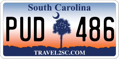 SC license plate PUD486
