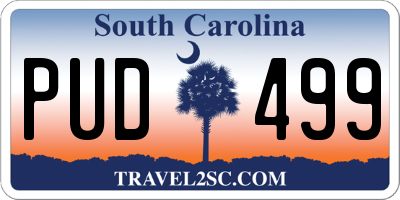 SC license plate PUD499