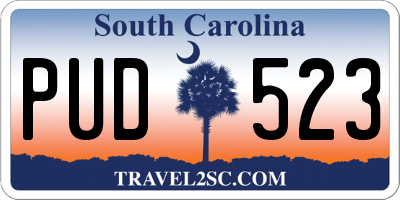 SC license plate PUD523