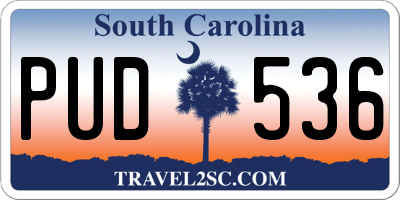 SC license plate PUD536