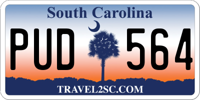 SC license plate PUD564