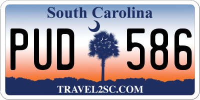 SC license plate PUD586