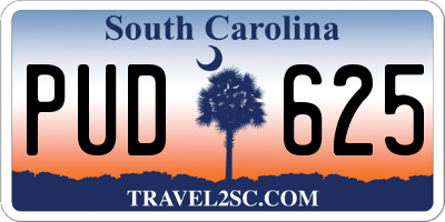 SC license plate PUD625