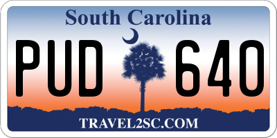 SC license plate PUD640