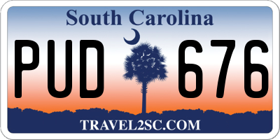 SC license plate PUD676