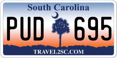 SC license plate PUD695