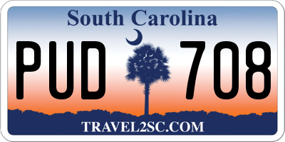 SC license plate PUD708