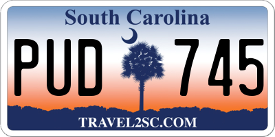 SC license plate PUD745