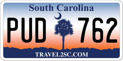 SC license plate PUD762