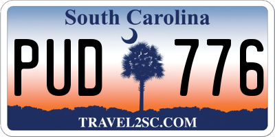 SC license plate PUD776