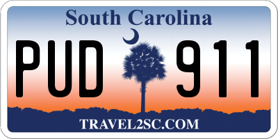 SC license plate PUD911