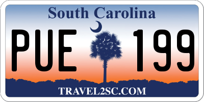 SC license plate PUE199