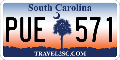 SC license plate PUE571