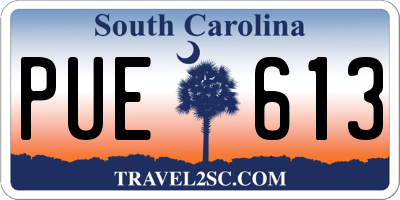 SC license plate PUE613
