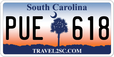 SC license plate PUE618