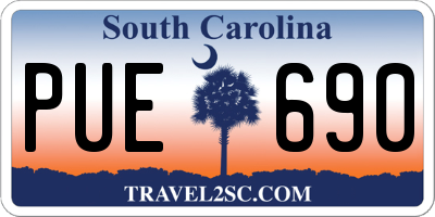 SC license plate PUE690