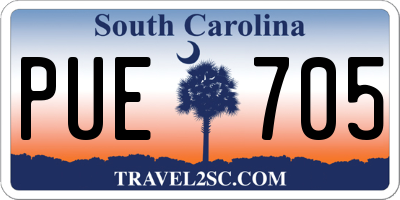 SC license plate PUE705