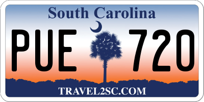 SC license plate PUE720