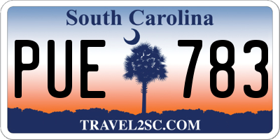 SC license plate PUE783