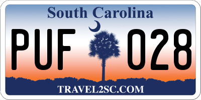 SC license plate PUF028