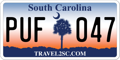 SC license plate PUF047