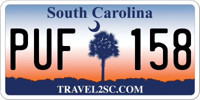 SC license plate PUF158