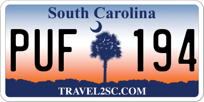SC license plate PUF194