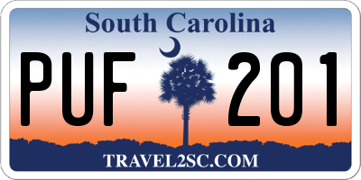 SC license plate PUF201