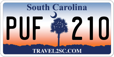 SC license plate PUF210