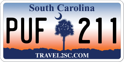 SC license plate PUF211