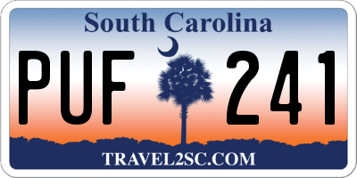 SC license plate PUF241