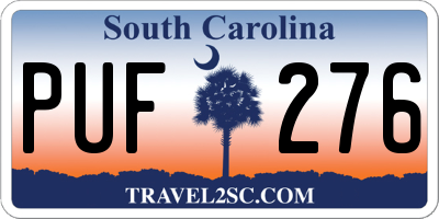 SC license plate PUF276