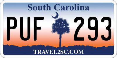 SC license plate PUF293