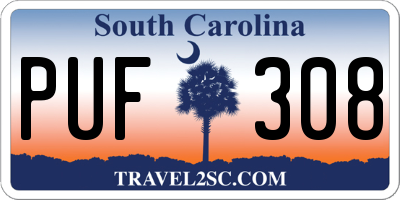 SC license plate PUF308