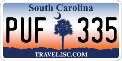 SC license plate PUF335