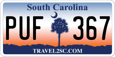 SC license plate PUF367