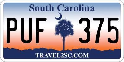 SC license plate PUF375