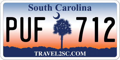 SC license plate PUF712