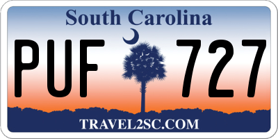 SC license plate PUF727