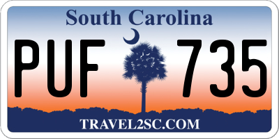SC license plate PUF735