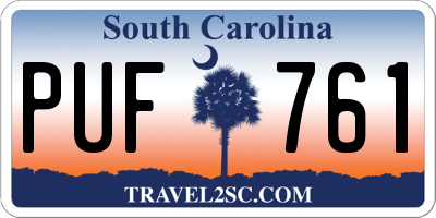 SC license plate PUF761