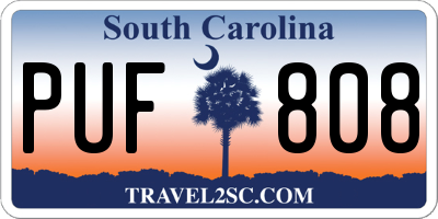 SC license plate PUF808